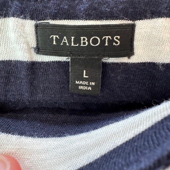 Talbots Striped‎ Skirt Coral Embroidered Hem Casual Everyday L Beach Coastal - Picture 2 of 5